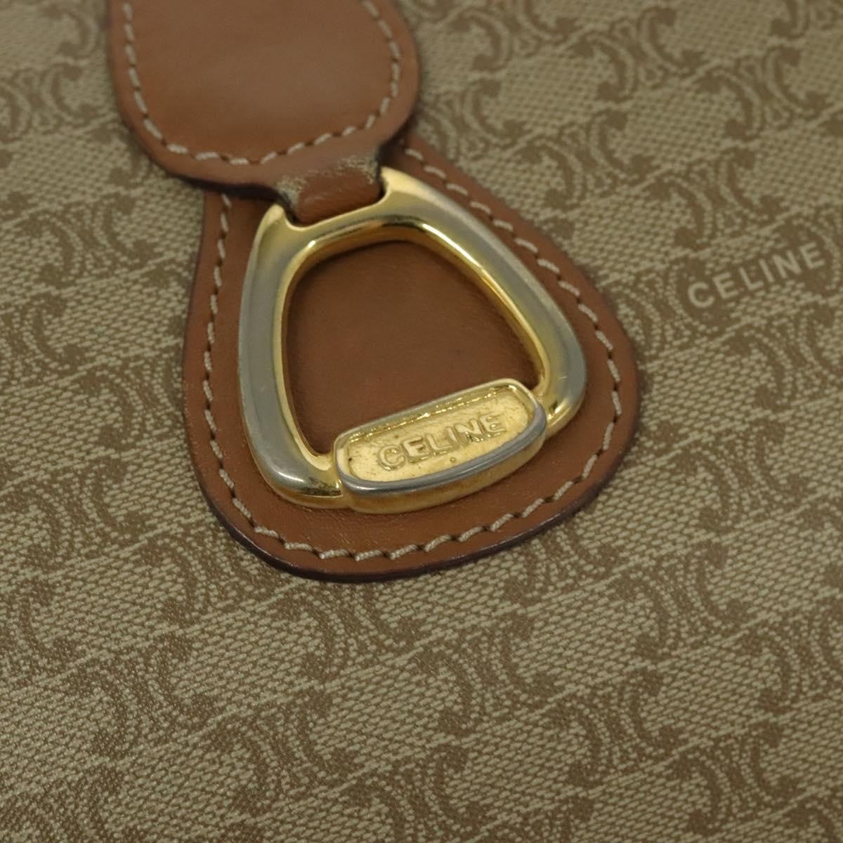 Celine Macadam Shoulder Bag PVC Leather, BEIGE, CANVAS, Shoulder bag