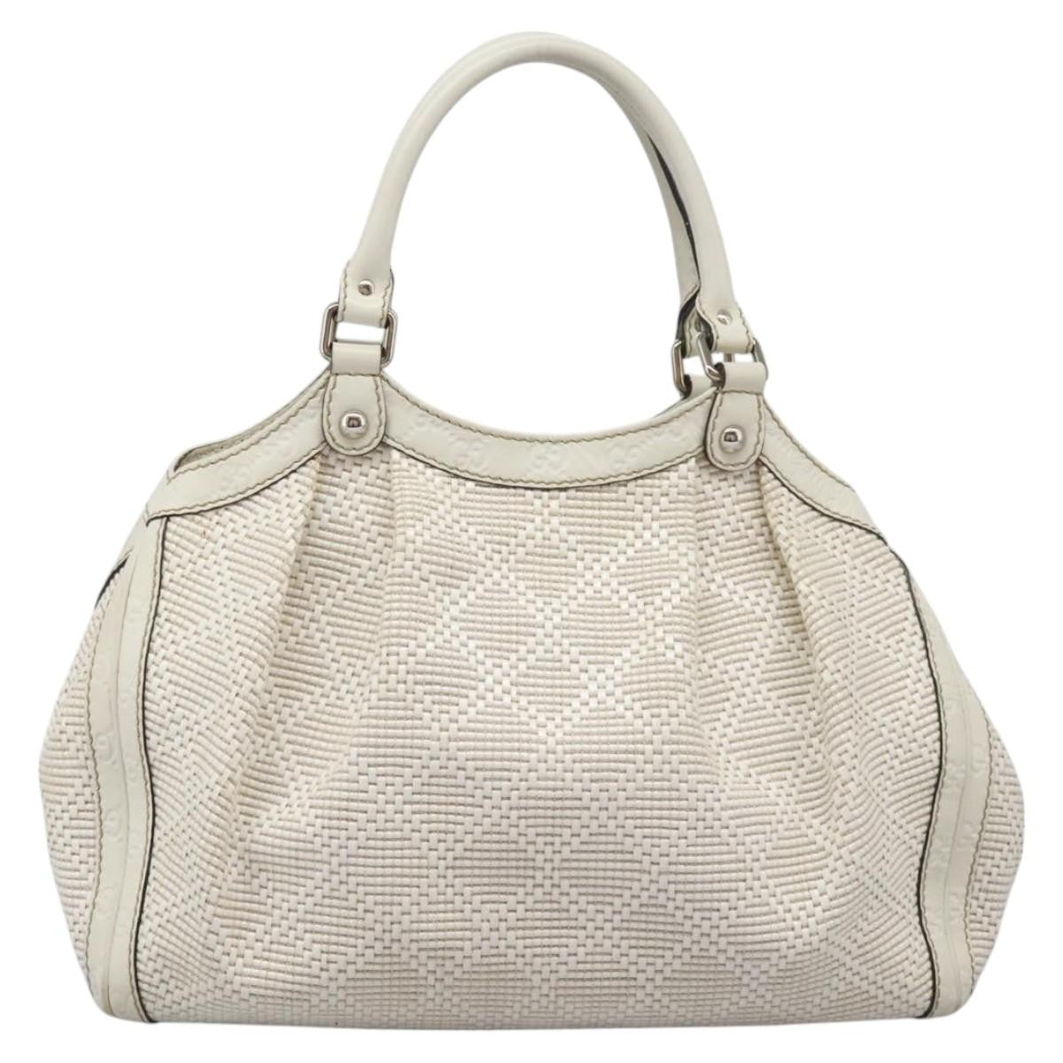Gucci Sukey Tote Diamante Woven Raffia, SILVER, WOOD, Handbag