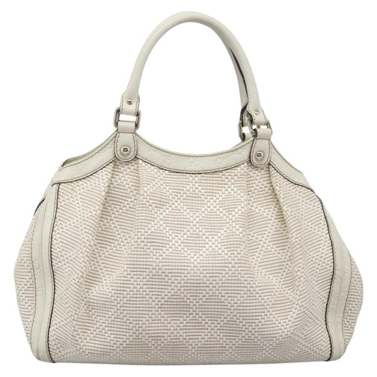 Gucci Sukey Tote Diamante Woven Raffia, SILVER, WOOD, Handbag