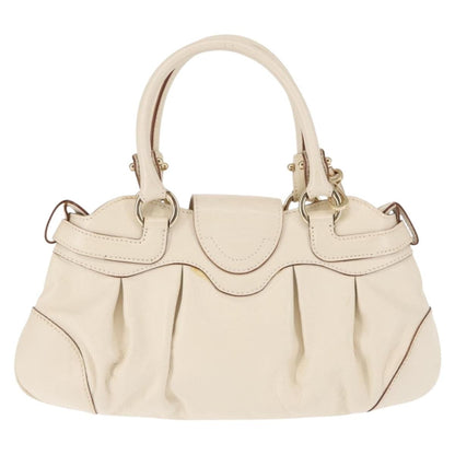 Salvatore Ferragamo Marisa Satchel Leather, WHITE, LEATHER, Handbag