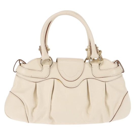Salvatore Ferragamo Marisa Satchel Leather, WHITE, LEATHER, Handbag