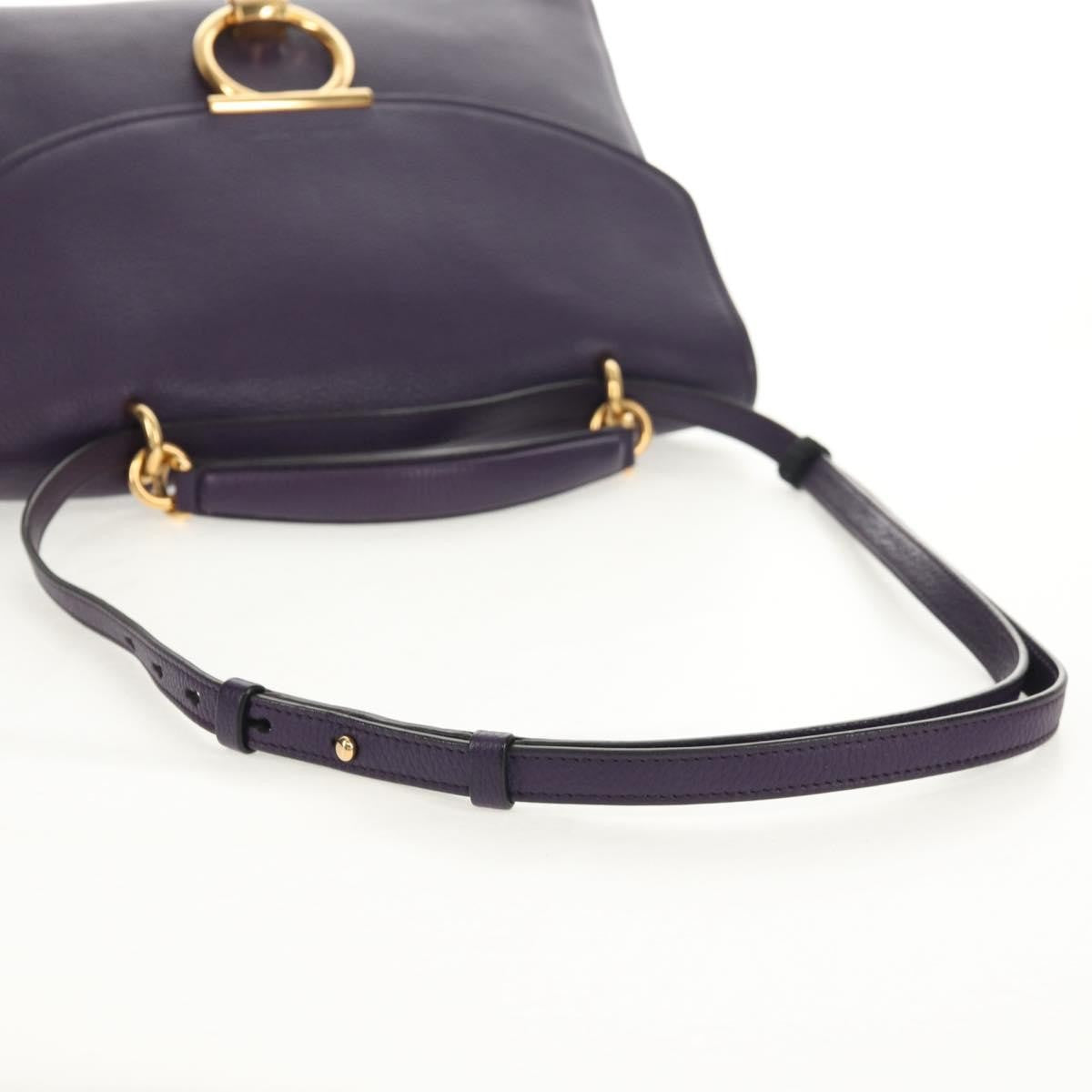 Salvatore Ferragamo Margot Satchel Leather, PURPLE, LEATHER, Handbag