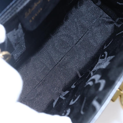 Salvatore Ferragamo Gancini Shoulder Bag Leather, NAVY, LEATHER, Shoulder bag