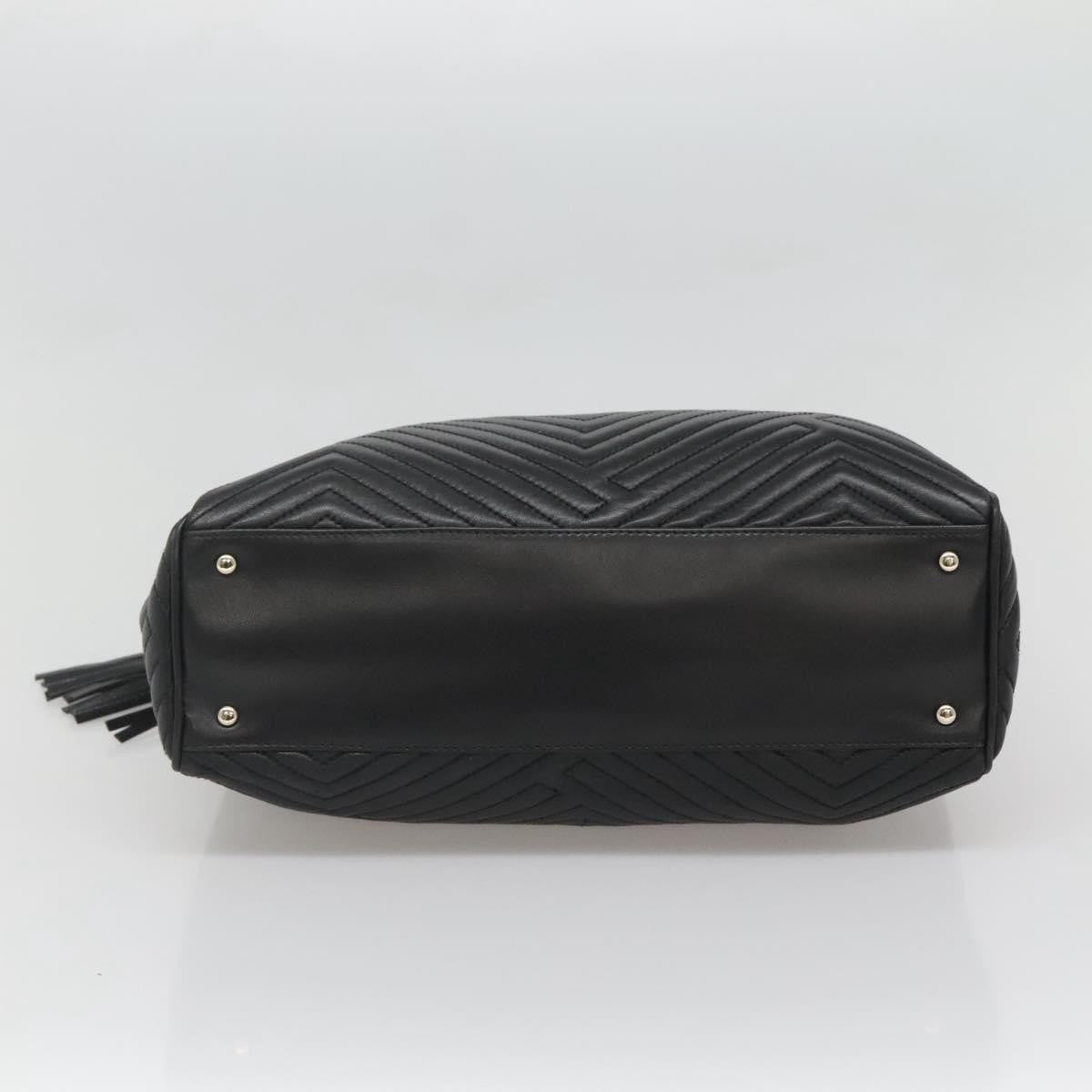 Bally Vintage Handbag Quilted Leather, BLACK, LEATHER, Handbag