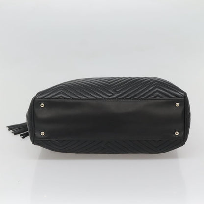 Bally Vintage Handbag Quilted Leather, BLACK, LEATHER, Handbag