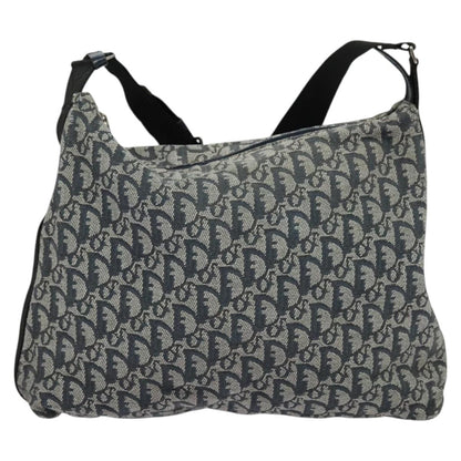 Christian Dior Vintage Zip Shoulder Bag Diorissimo Canvas, NAVY, CANVAS, Shoulder bag