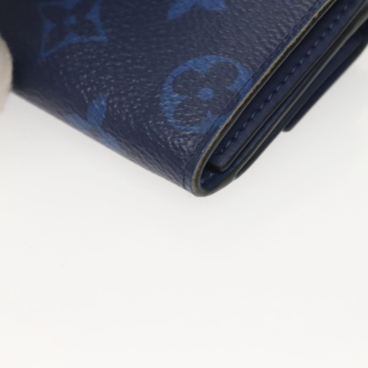 Louis Vuitton Discovery Wallet Monogram Taigarama, BLUE, LEATHER, Wallets