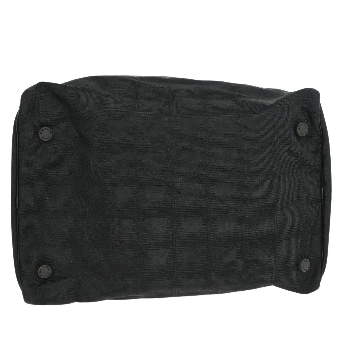 Chanel Travel Line Barrel Bag Nylon, BLACK, NYLON, Handbag