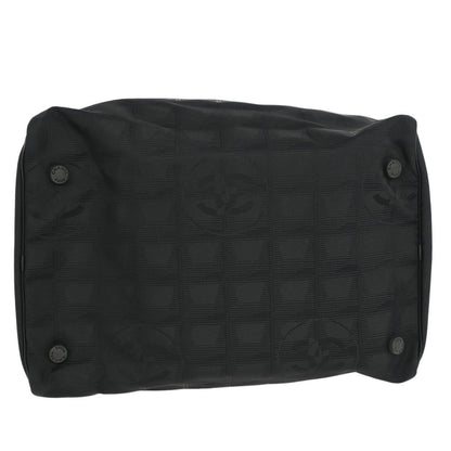 Chanel Travel Line Barrel Bag Nylon, BLACK, NYLON, Handbag