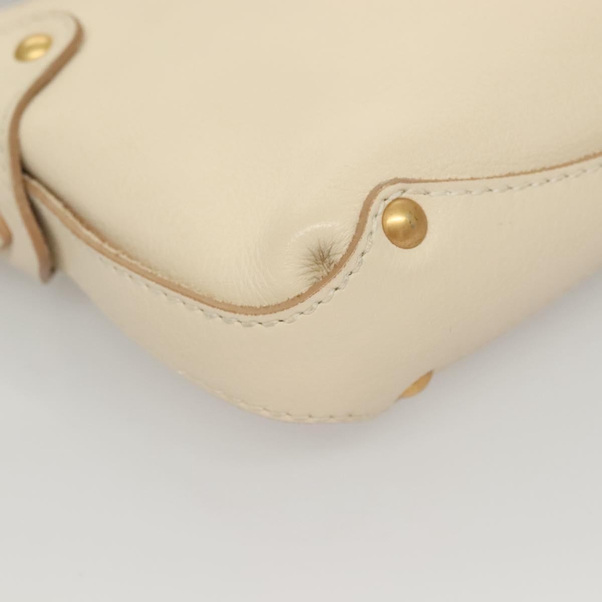 Salvatore Ferragamo Gancini handbag Leather, WHITE, LEATHER, Handbag