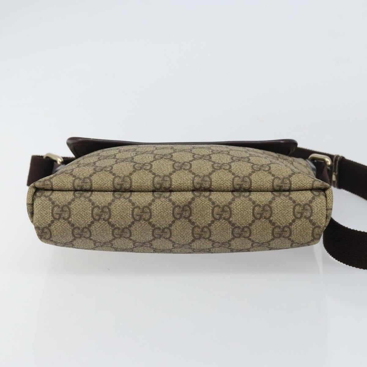 Gucci Flap Messenger GG Coated Canvas, BEIGE, PVC, Shoulder bag