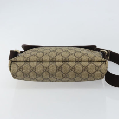 Gucci Flap Messenger GG Coated Canvas, BEIGE, PVC, Shoulder bag