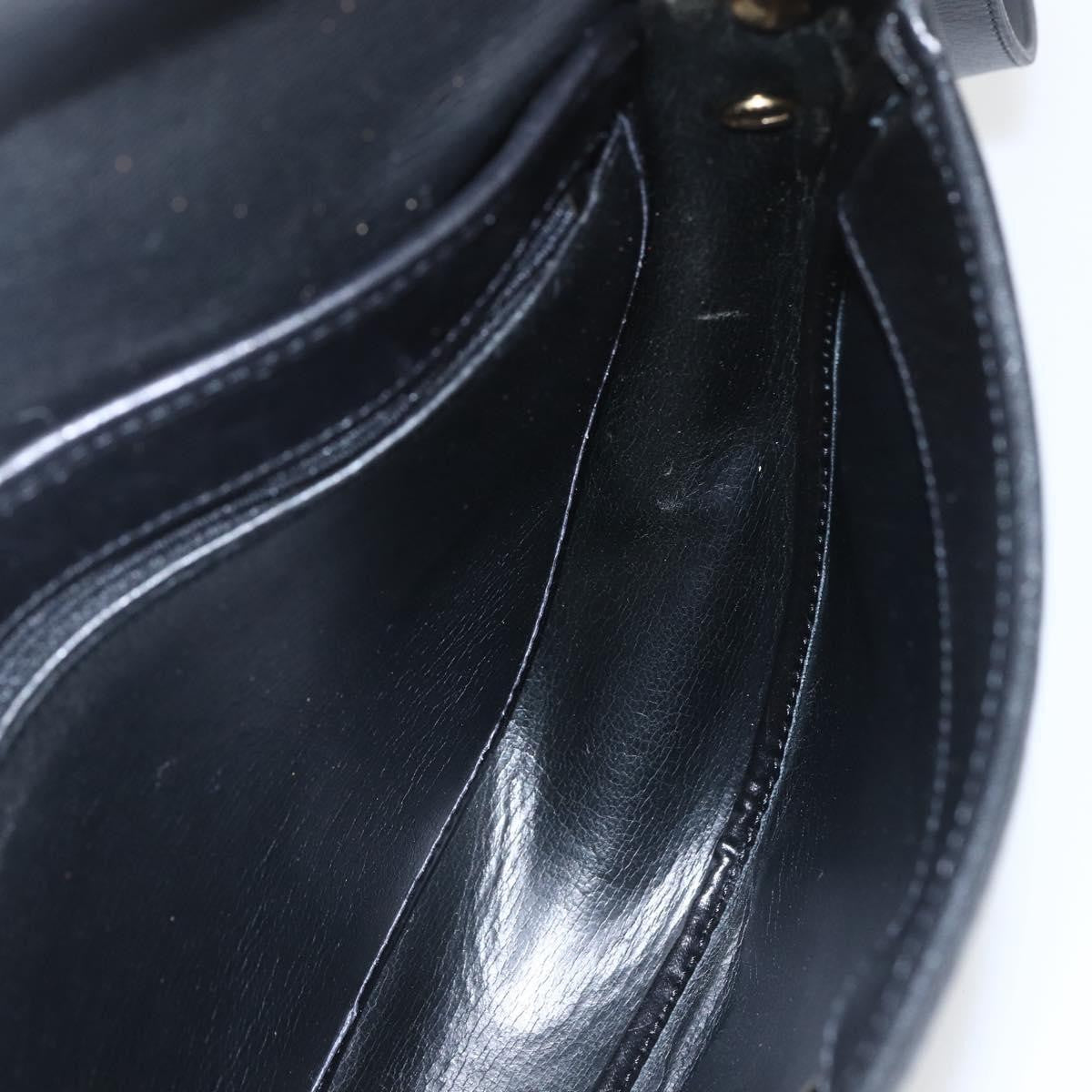 Christian Dior Vintage CD Flap Shoulder Bag Leather, BLACK, LEATHER, Shoulder bag