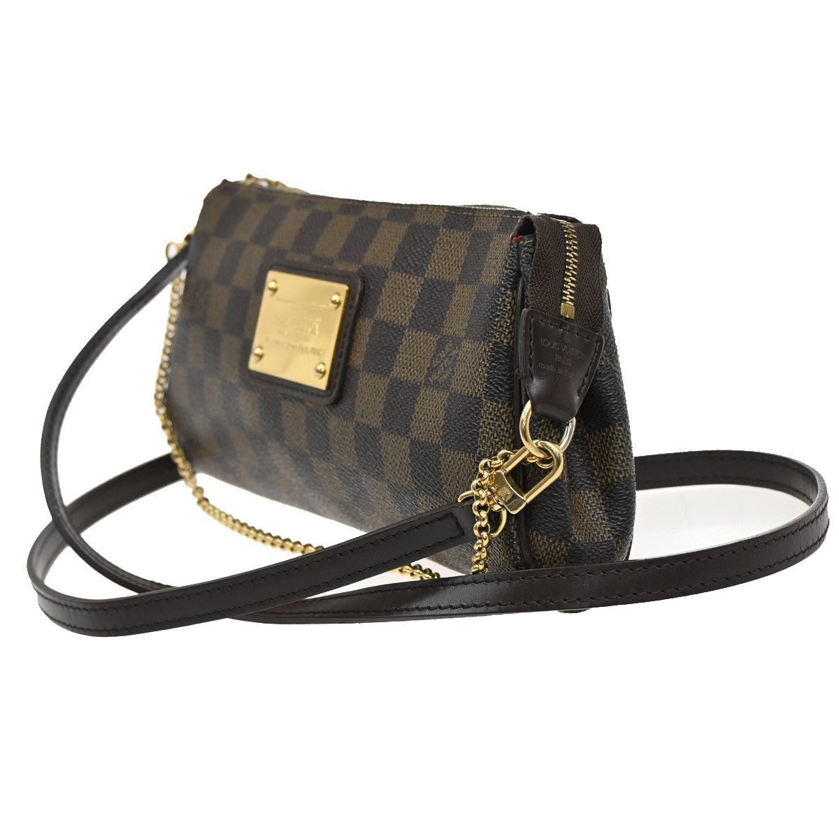 Louis Vuitton Eva Handbag Damier, BROWN, CANVAS, Clutche & pouche