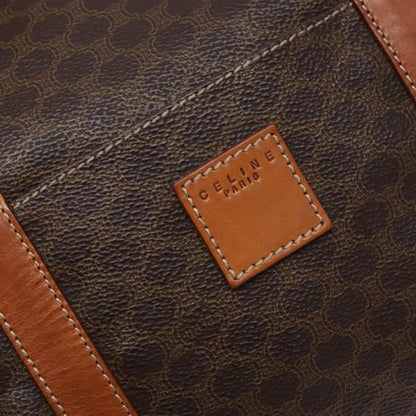 Celine Macadam Handbag Macadam with leather, BROWN, CANVAS, Handbag