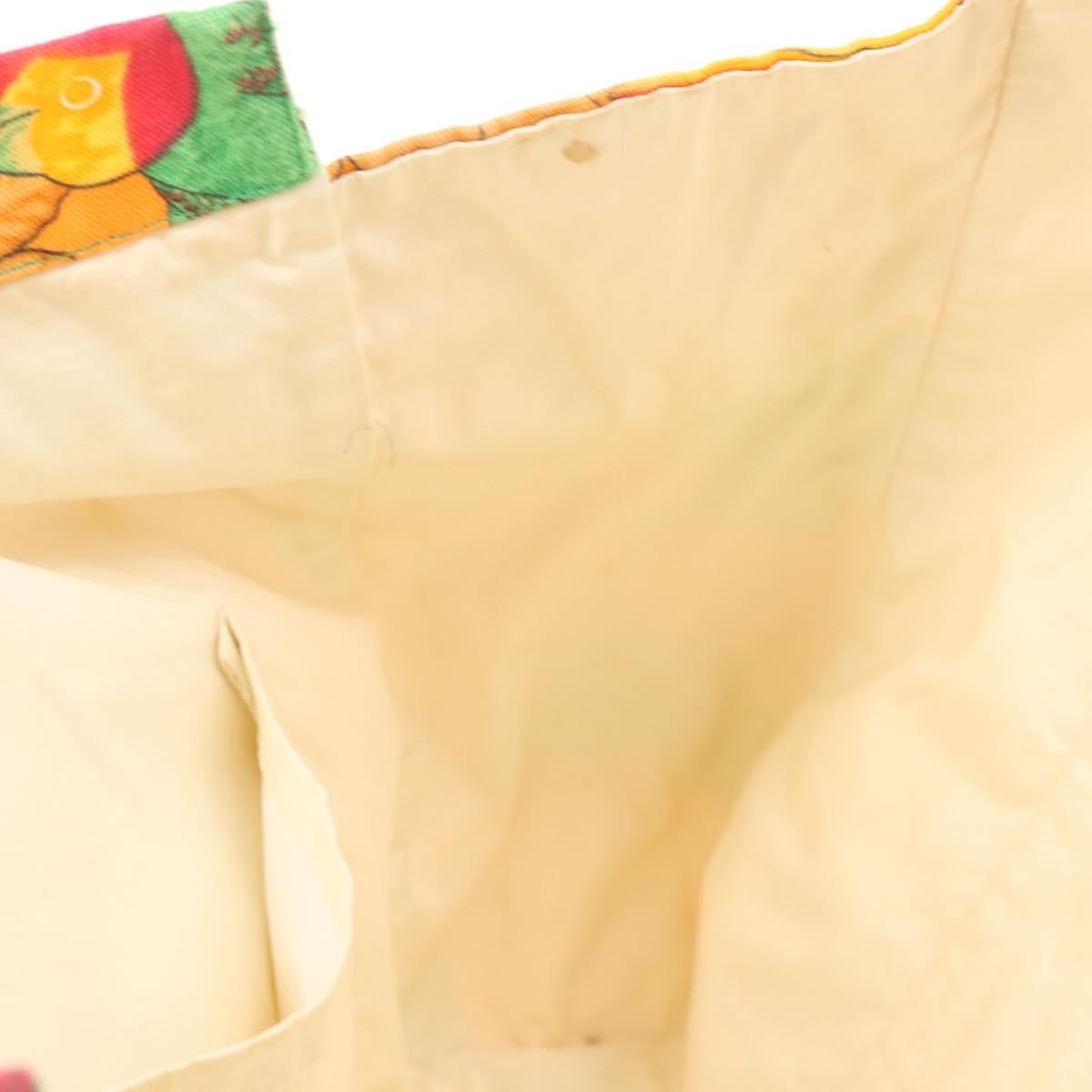 Hermes Beach Tote Printed Toile, ORANGE, CANVAS, Tote bag