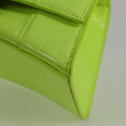 Balenciaga Hourglass Top Handle Bag Leather, GREEN, LEATHER, Handbag
