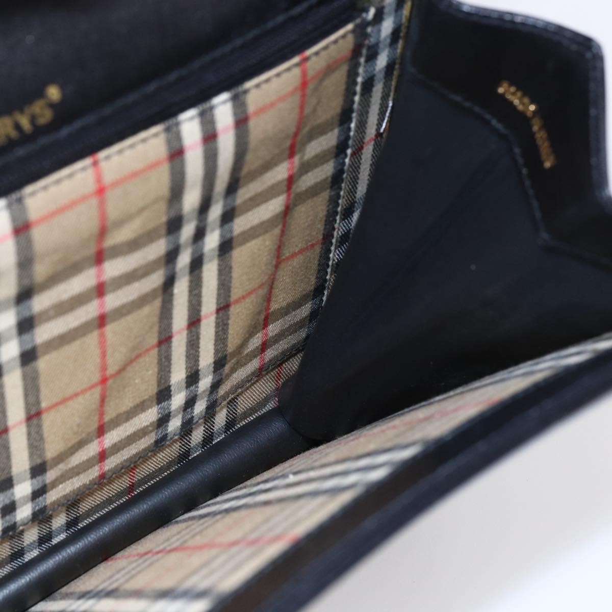 Burberry Vintage Shoulder Bag Leather, BLACK, LEATHER, Shoulder bag