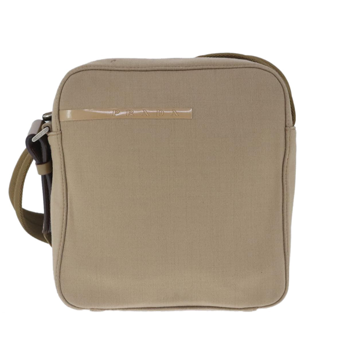 Prada Vintage Shoulder Bag Canvas, BEIGE, CANVAS, Shoulder bag