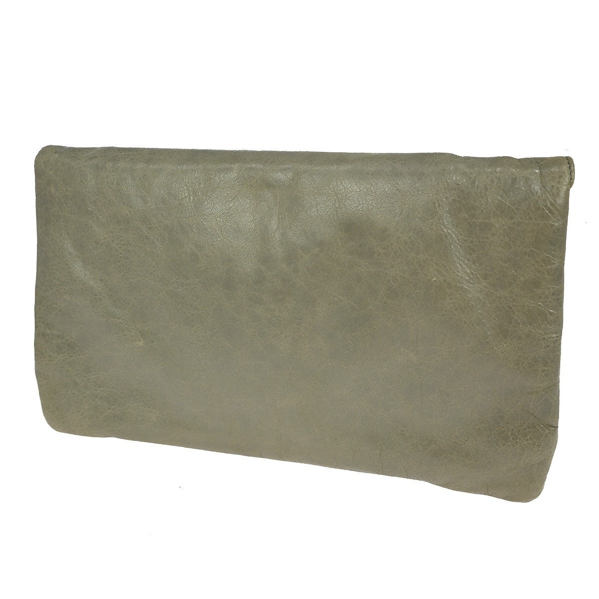 Balenciaga Classic Studs Envelope Clutch Leather, GRAY, LEATHER, Clutche & pouche