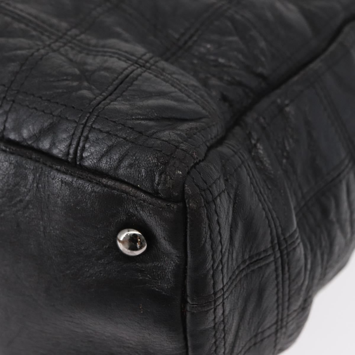 Chanel Lax Shopping Tote Square Quilted Leather, BLACK, LEATHER, Tote bag