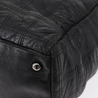 Chanel Lax Shopping Tote Square Quilted Leather, BLACK, LEATHER, Tote bag
