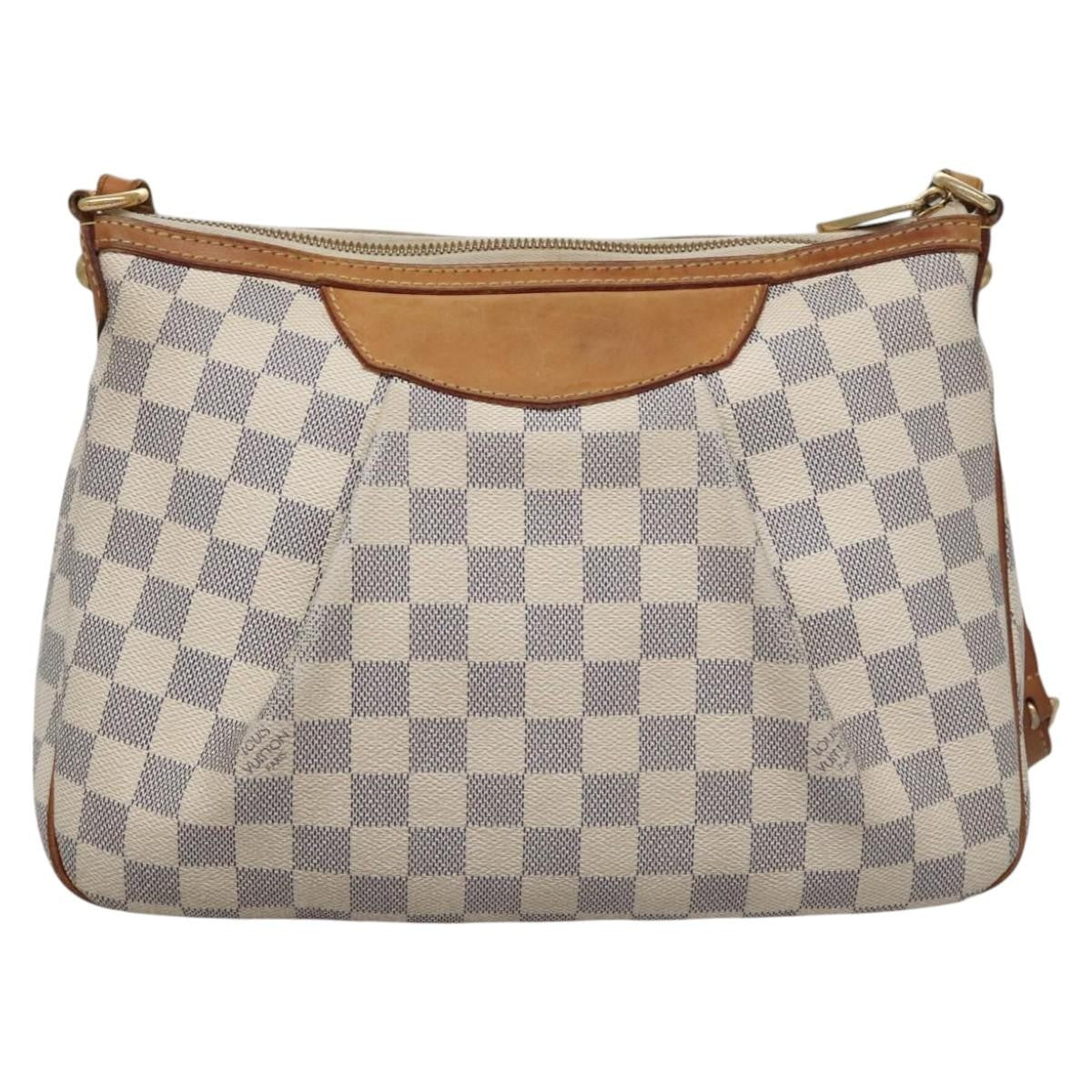 Louis Vuitton Siracusa Handbag Damier, WHITE, CANVAS, Shoulder bag