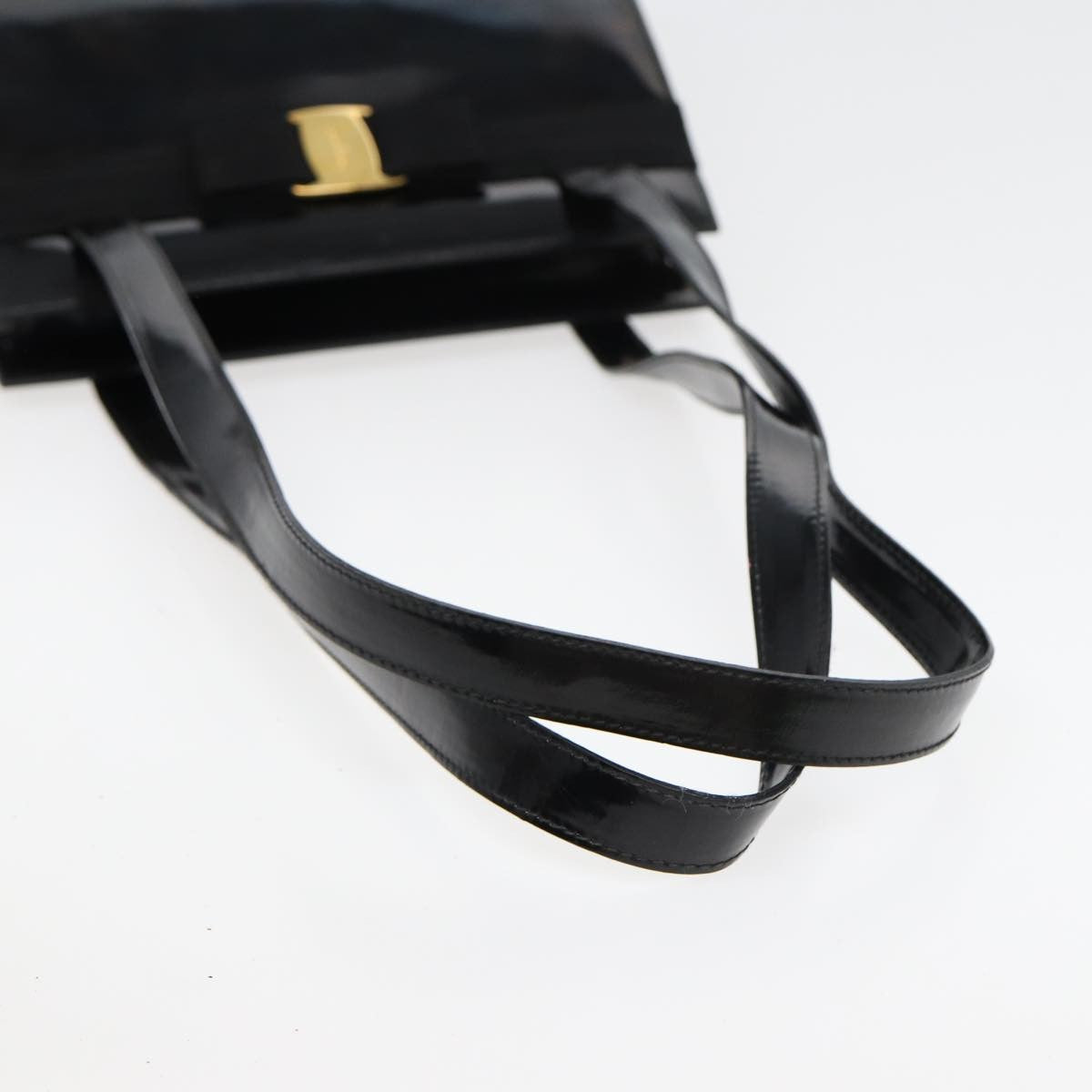Salvatore Ferragamo Vala Shoulder Bag Patent Leather, BLACK, PATENT_LEATHER, Shoulder bag