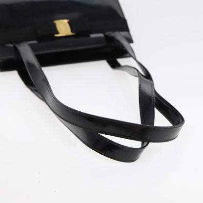 Salvatore Ferragamo Vala Shoulder Bag Patent Leather, BLACK, PATENT_LEATHER, Shoulder bag