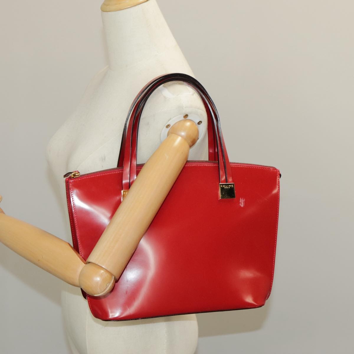 Celine Handbag Patent leather, RED, PATENT_LEATHER, Handbag