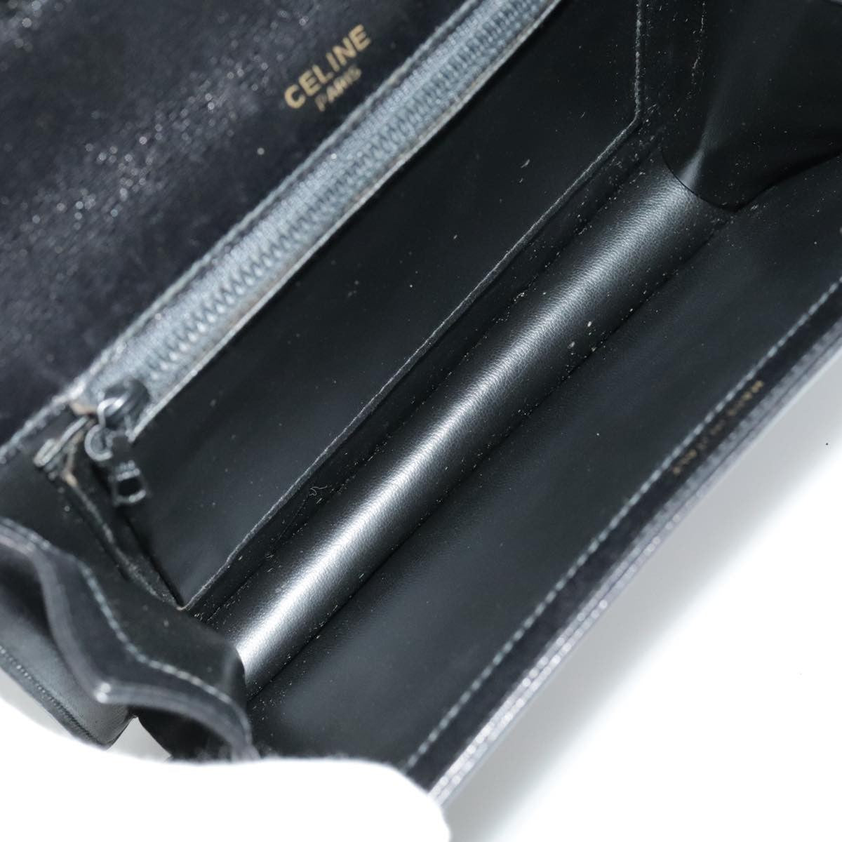 Celine Shoulder Bag Leather, BLACK, LEATHER, Shoulder bag