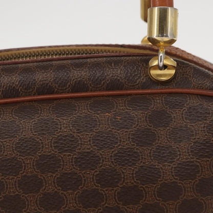 Celine Vintage Macadam Handbag Canvas and Leather, BROWN, CANVAS, Handbag
