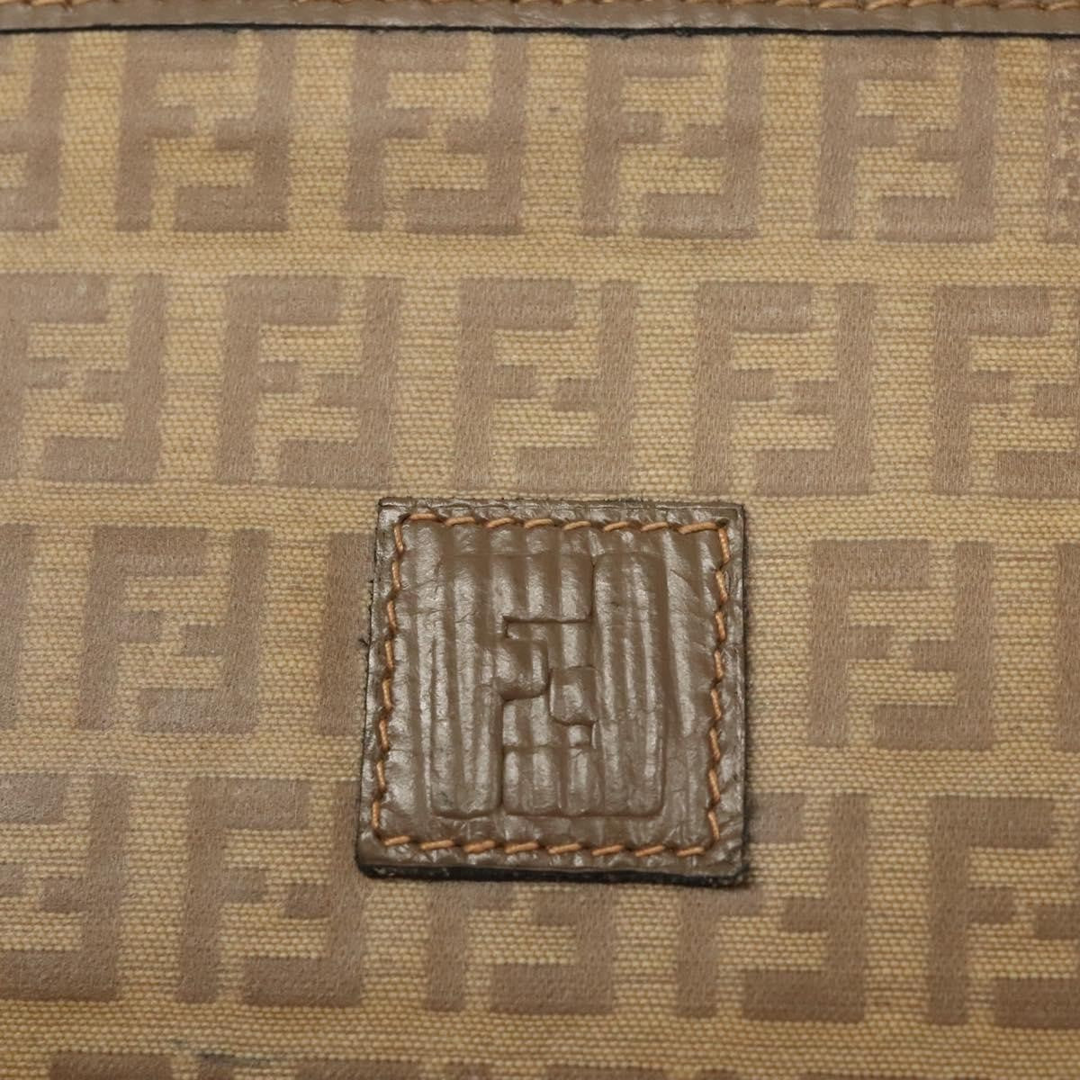 Fendi Vintage Zip Pouch Canvas, BEIGE, CANVAS, Clutche & pouche