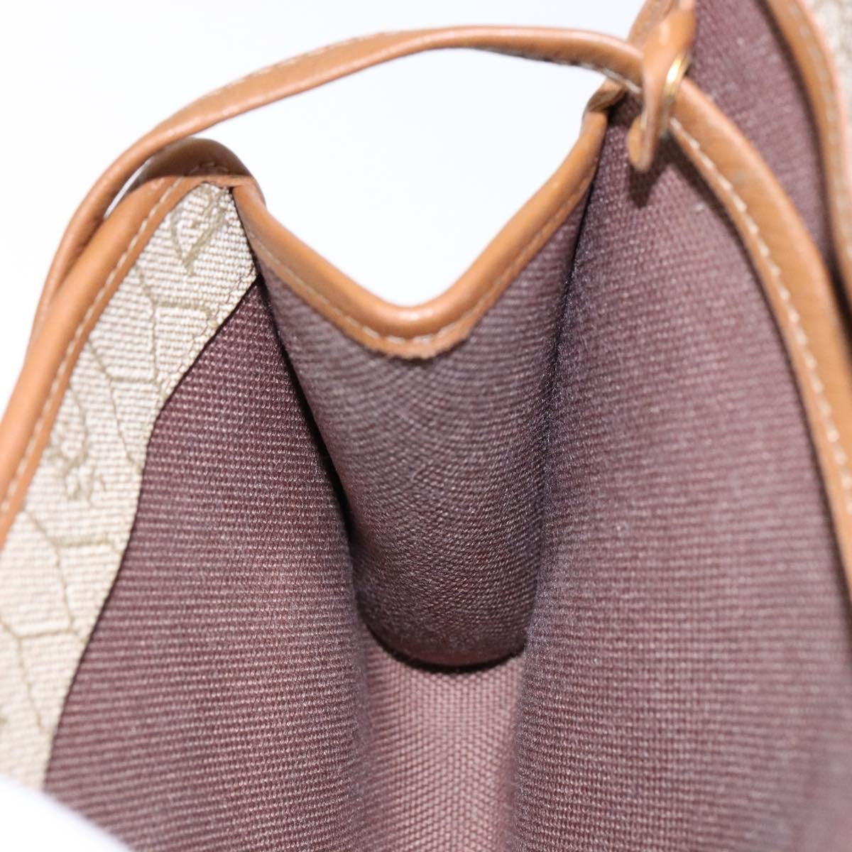 Christian Dior Vintage Honeycomb Flap Crossbody Bag Coated Canvas, BEIGE, PVC, Crossbody bag