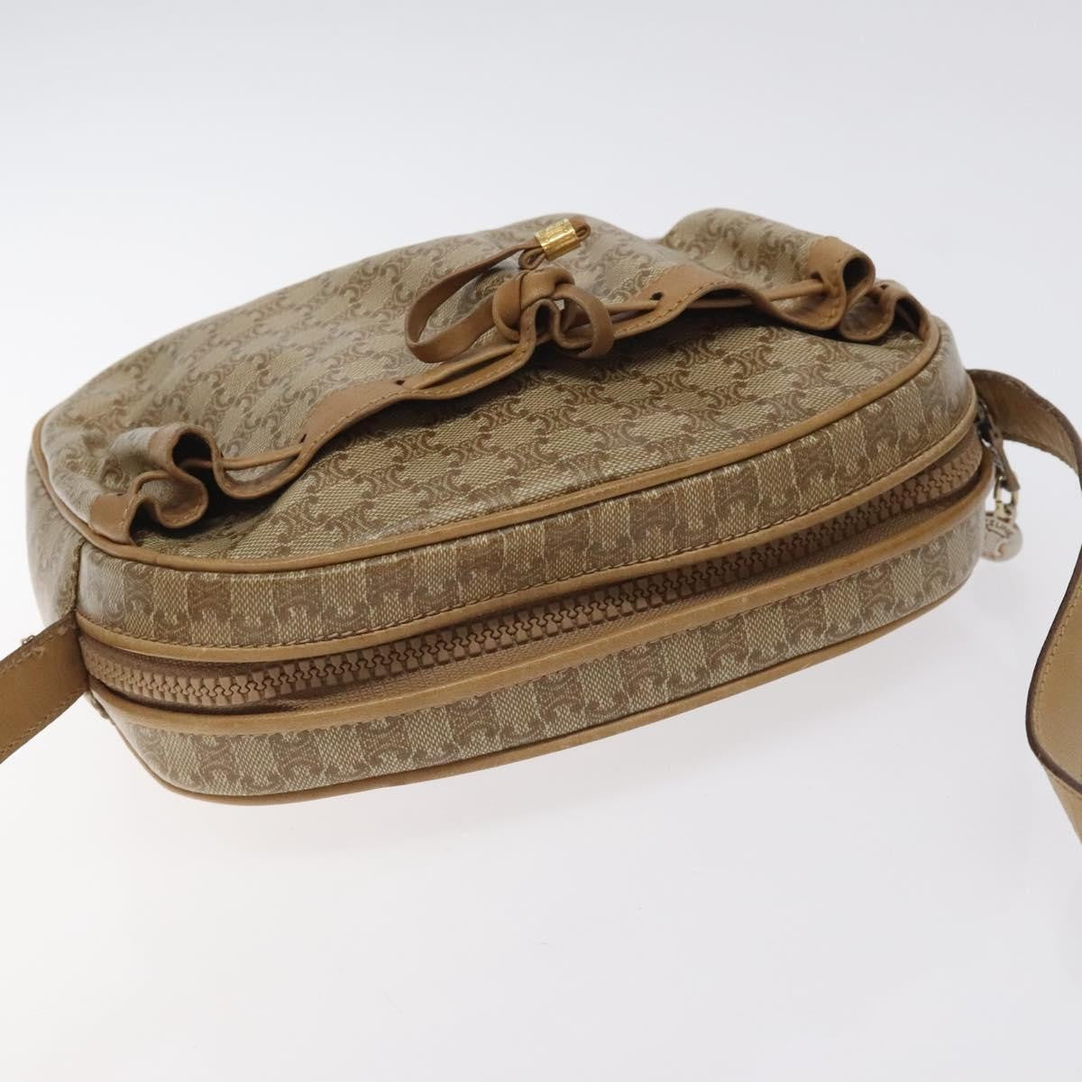 Celine Vintage Macadam Shoulder Bag Macadam Canva  Vinyl, BEIGE, PVC, Shoulder bag