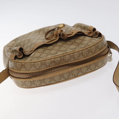 Celine Vintage Macadam Shoulder Bag Macadam Canva  Vinyl, BEIGE, PVC, Shoulder bag