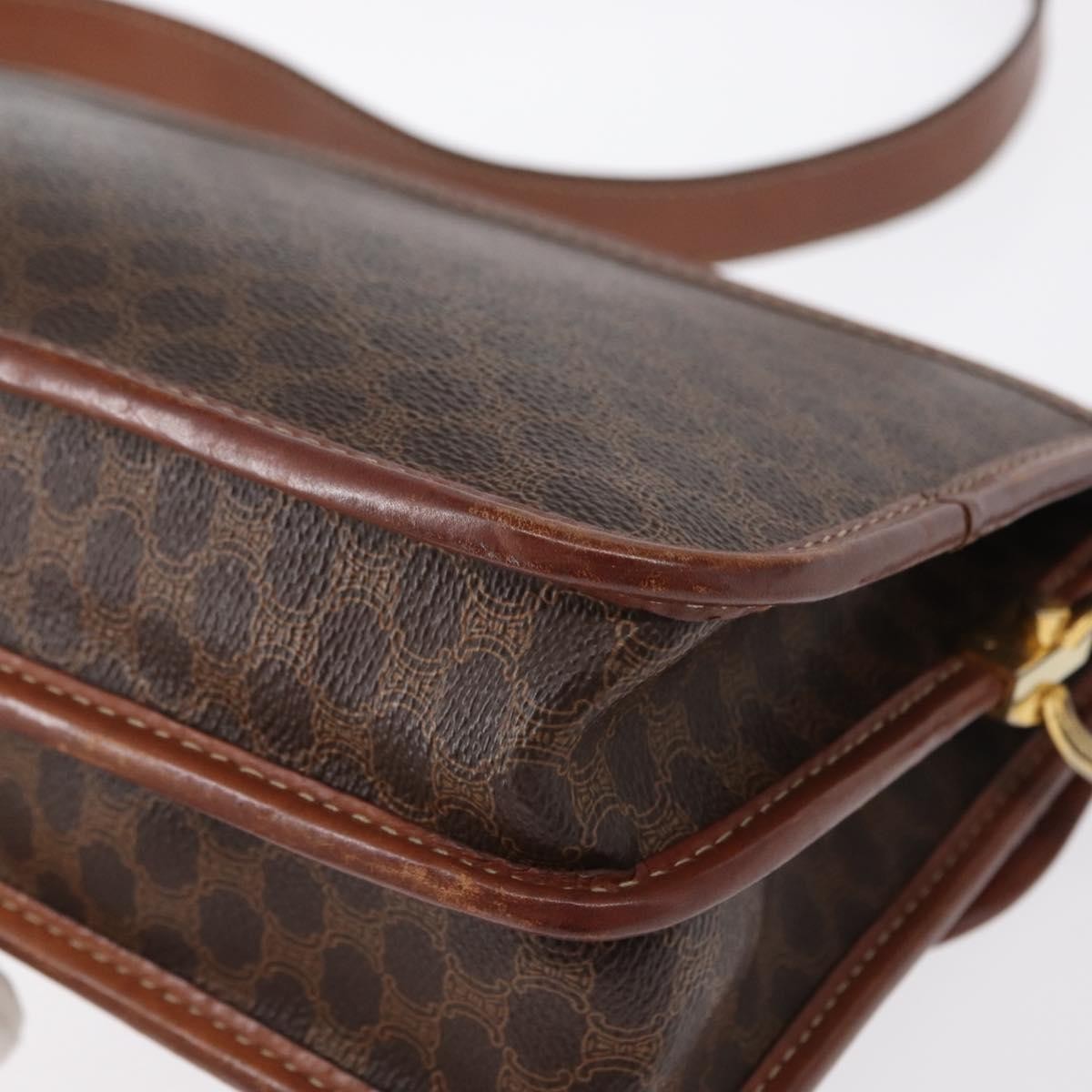 Celine Vintage Macadam Shoulder Bag Canvas, BROWN, CANVAS, Shoulder bag