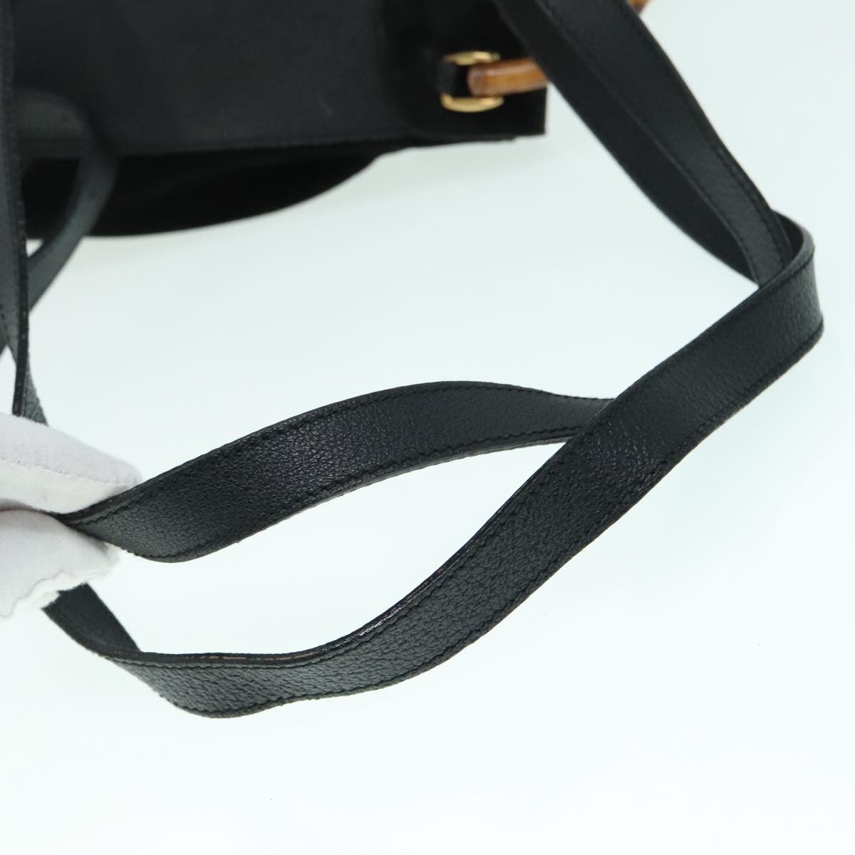 Gucci Vintage Bamboo Backpack Suede, BLACK, SUEDE, Backpack