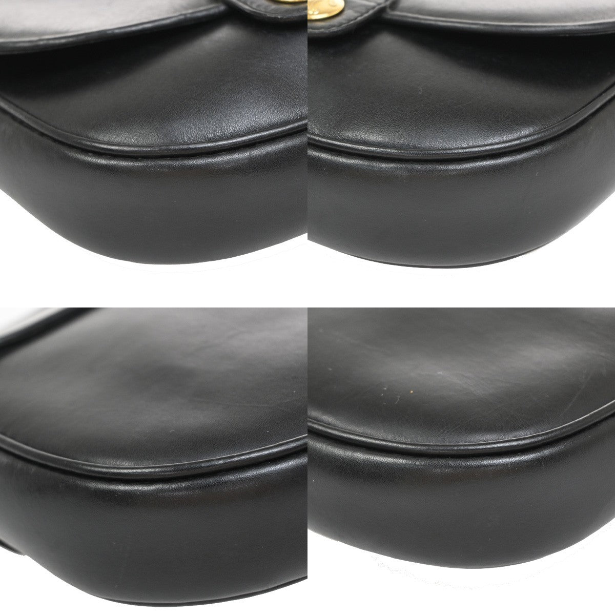 Celine Vintage Shoulder Bag Leather, BLACK, LEATHER, Shoulder bag