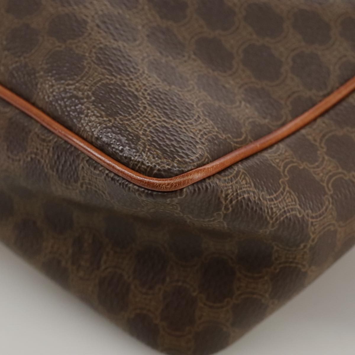 Celine Macadam Shoulder Bag PVC Leather, BROWN, CANVAS, Shoulder bag