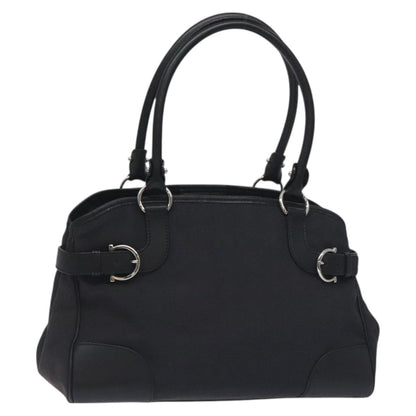 Salvatore Ferragamo Gancini handbag Nylon, BLACK, NYLON, Handbag