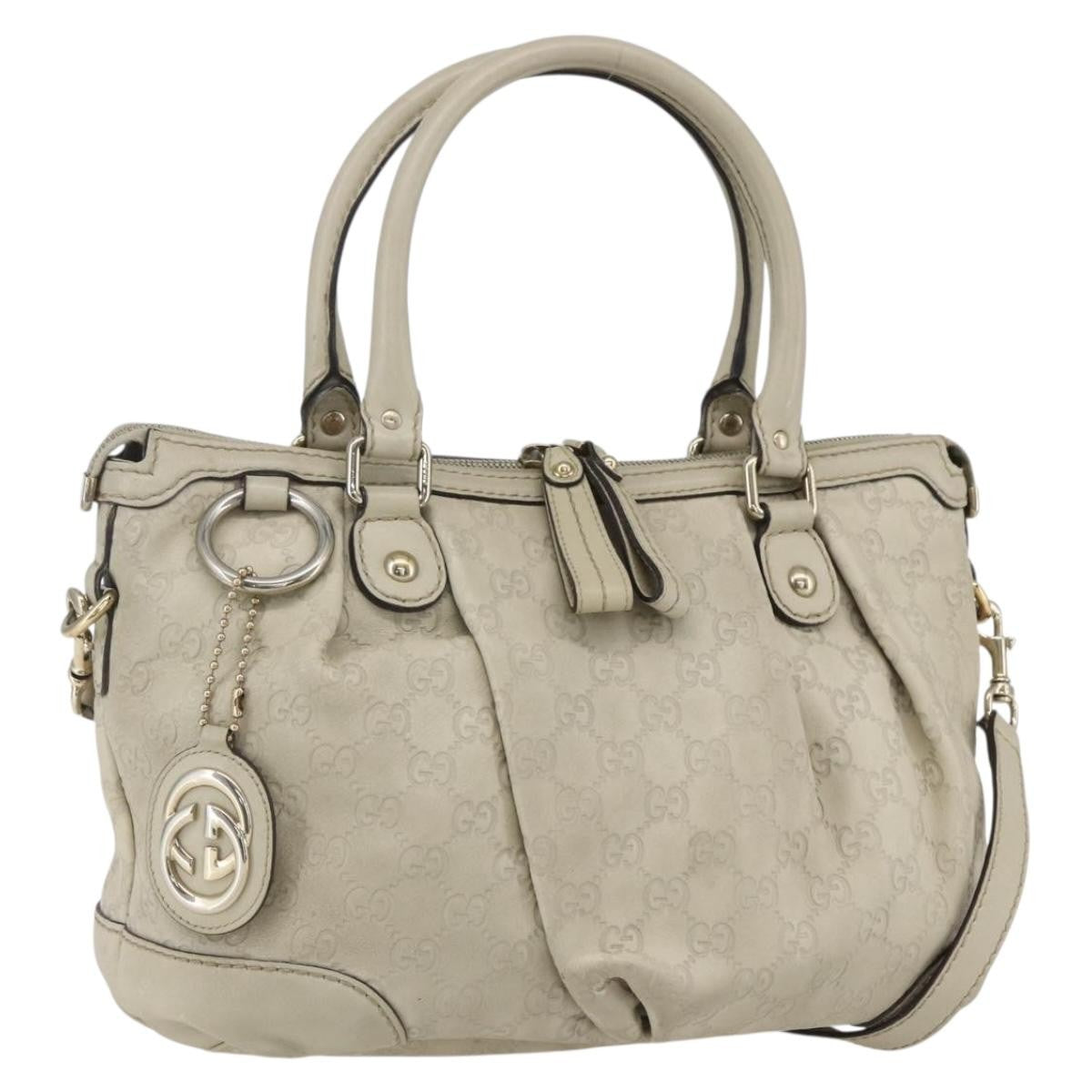 Gucci Sukey Top Handle Satchel Guccissima Leather, ECRU, LEATHER, Tote bag