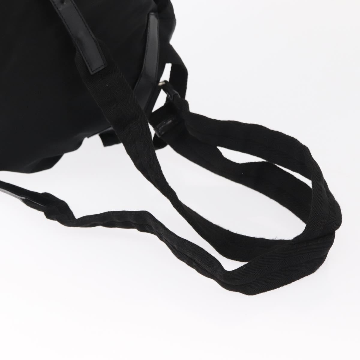 Prada Vela Double Front Pocket Backpack Tessuto with Saffiano Leather, BLACK, NYLON, Backpack