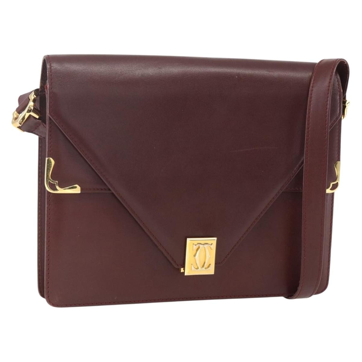cartier Must de Cartier Shoulder Bag Leather, BURGUNDY, LEATHER, Shoulder bag