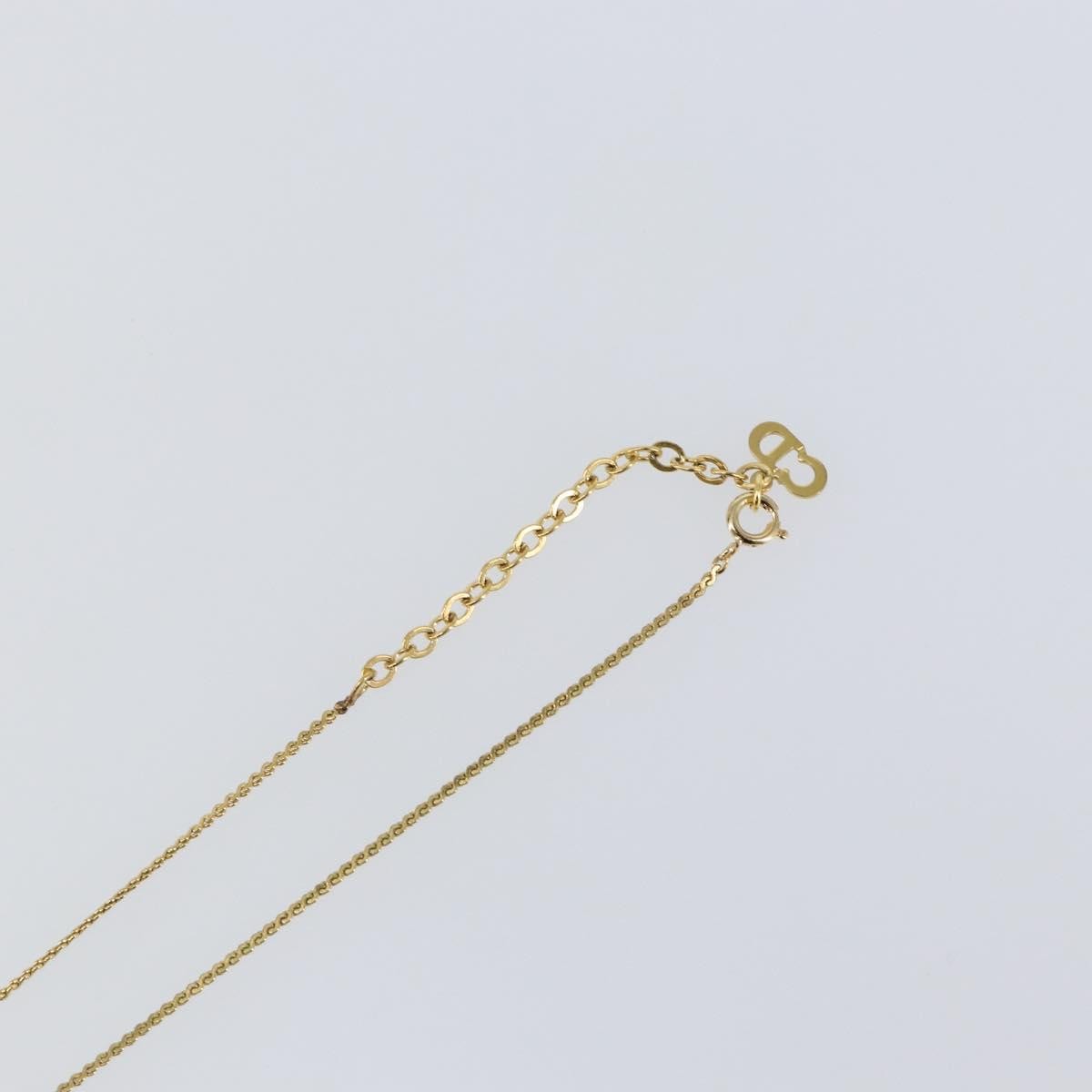 Christian Dior CD Pendant Necklace Metal and Crystals, GOLD, METAL, Necklace