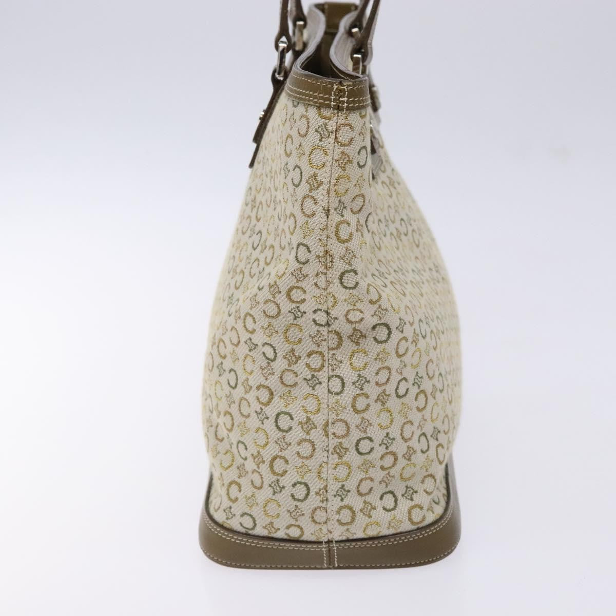 Celine Vintage Macadam Shoulder Bag Canvas, KHAKI, CANVAS, Shoulder bag