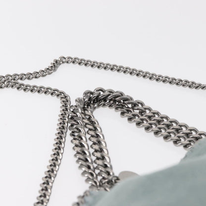 Stella McCartney Falabella Fold Over Bag Shaggy Deer, BLUE, SUEDE, Shoulder bag