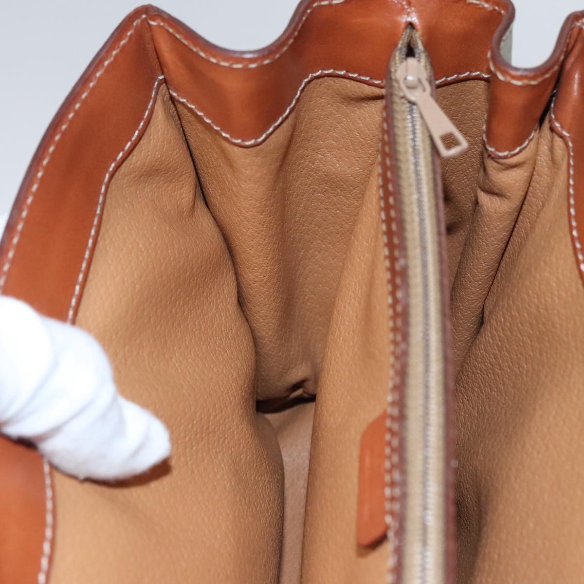 Celine Vintage Convertible Top Handle Bag Macadam Coated Canvas, BEIGE, CANVAS, Handbag