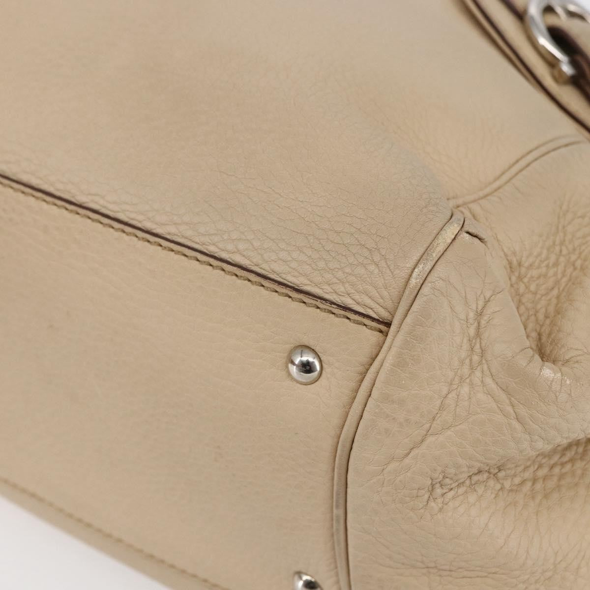 Salvatore Ferragamo Gancini handbag Leather, BEIGE, LEATHER, Shoulder bag