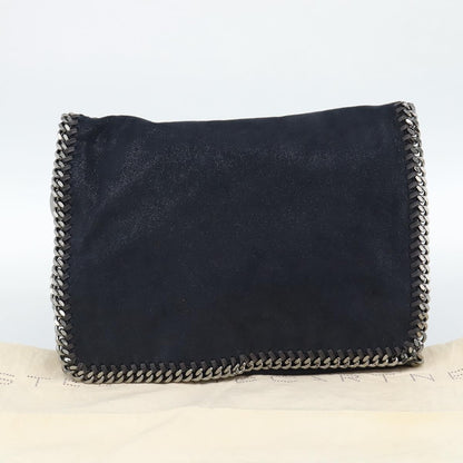 Stella McCartney Falabella Fold Over Flap Crossbody Bag Shaggy Deer, Navy, Synthetic, Shoulder Bag